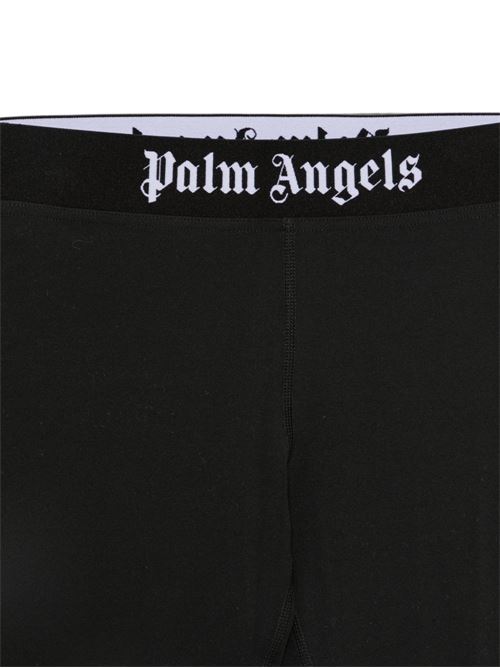 Leggings Palm Angels da donna neri con logo bianco PALM ANGELS | PAWVK002FB0011010